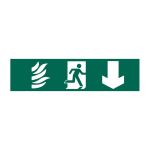 Safety Sign 5203 Recyclable Running man arrow down - 200 x 50mm