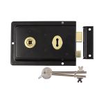 Timco Rim Sash Lock Fluted - Black