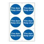 Safety Sign 0151 'Fire door keep shut' - 200 x 300mm (Pack of 6)