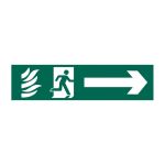 Safety Sign 5200 Recyclable Running man arrow right - 200 x 50mm