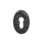 Black Antique Plain Oval Escutcheon 51mm - KX957