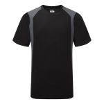 Portwest WX2 Lightweight Cotton Contrast T-Shirt Grey/Black