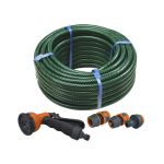 Faithfull PVC Reinforced Hose 15m Fittings & Spray Gun