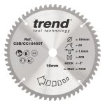 Trend CSB/CC18460T Trend Wood Cordless Mitre Saw Blade 184mm x 16mm x 60T