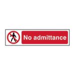 Safety Sign 5054 Recyclable 'No admittance' - 200 x 50mm