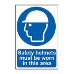 Safety Sign 4000 Non Adhesive 'Safety helmets must be worn in this area' - 400 x 600mm