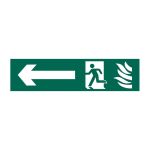 Safety Sign 5201 Recyclable Running man arrow left - 200 x 50mm