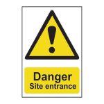 Safety Sign 4102 Non Adhesive 'Danger Site entrance' - 400 x 600mm