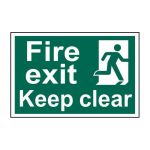 Safety Sign 1513 'Fire exit Keep clear' - 300 x 200mm