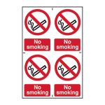 Safety Sign 0552 'No Smoking' - 200 x 300mm (Pack of 4)
