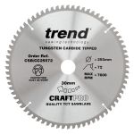 Trend CSB/CC25572 Trend Wood Mitre Saw Blade 255mm x 30mm x 72T