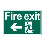 Safety Sign 1506 'Fire exit' running man arrow left - 300 x 200mm