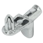 Shelf Support, Plug in, for Wooden Shelves and Ø 5 mm Holes with Twin Grooves