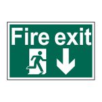 Safety Sign 4200 Recyclable 'Fire exit' running man arrow down - 600 x 400mm