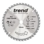 Trend CSB/19040A Trend Wood Circular Saw Blade 190mm x 16mm x 40T