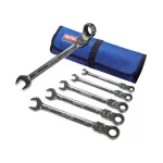 Faithfull Ratchet Combination Spanner Set in Tool Roll, 6 Piece