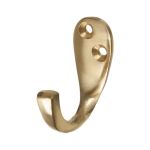 Victorian Robe Hook - Polished Brass