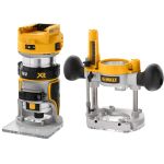 Dewalt 18V XR Brushless _Ó (8mm) Router Fixed & Plunge Bases - Bare Unit