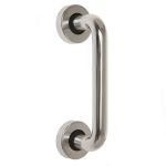 Pull Handle On Rose 6" - Satin Aluminium