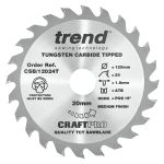 Trend CSB/12024T Trend Wood Cordless Circular Saw Blade 120mm x 20mm x 24T