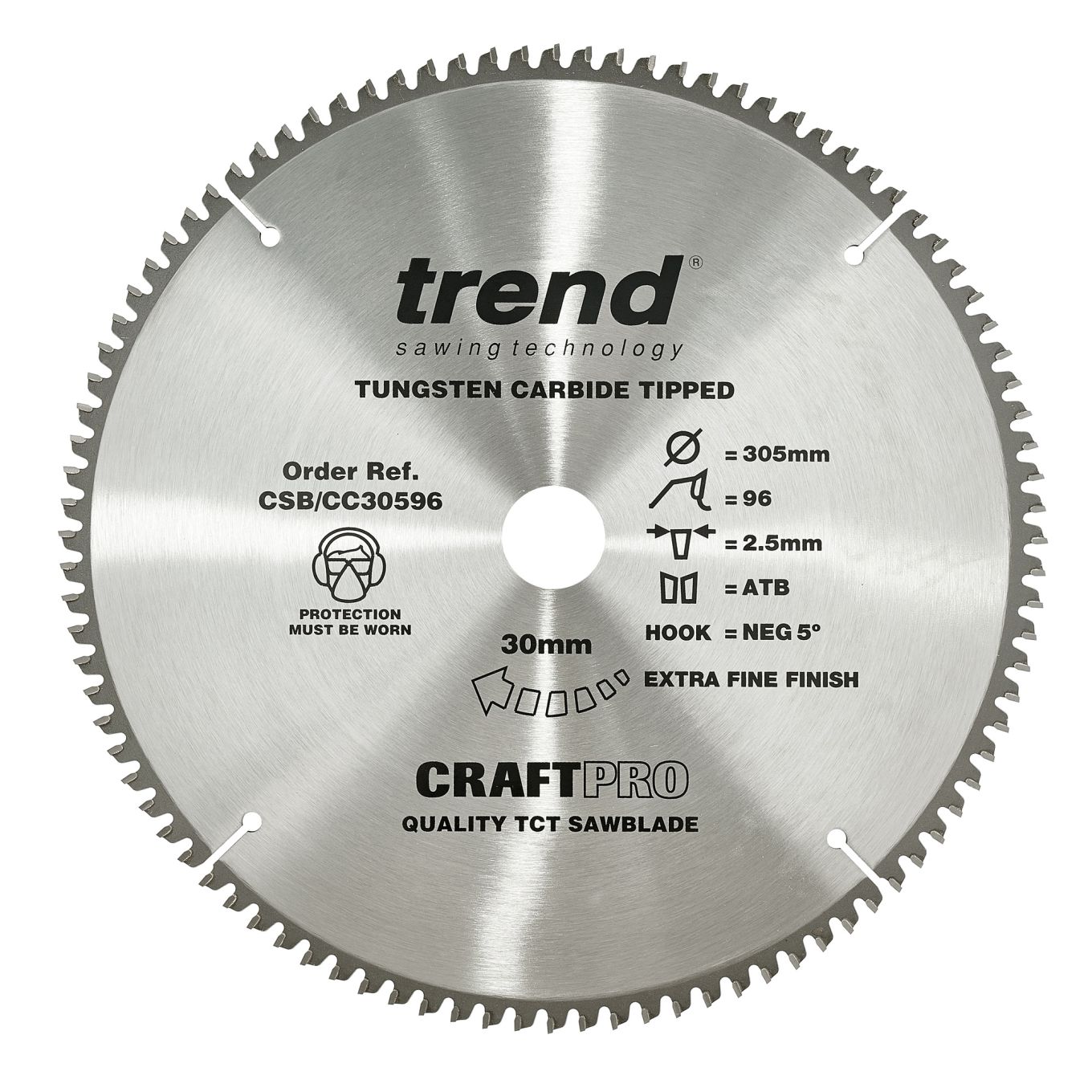 Trend CSB/CC30596 Trend Wood Mitre Saw Blade 305mm x 30mm x 96T