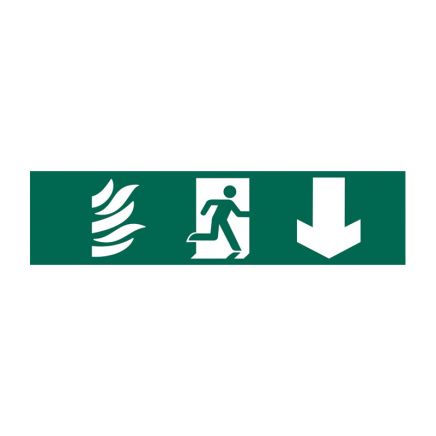 Safety Sign 5203 Recyclable Running man arrow down - 200 x 50mm