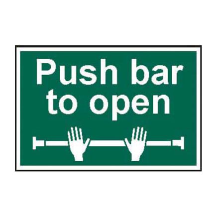 Safety Sign 1523 'Push bar to open' - 300 x 200mm