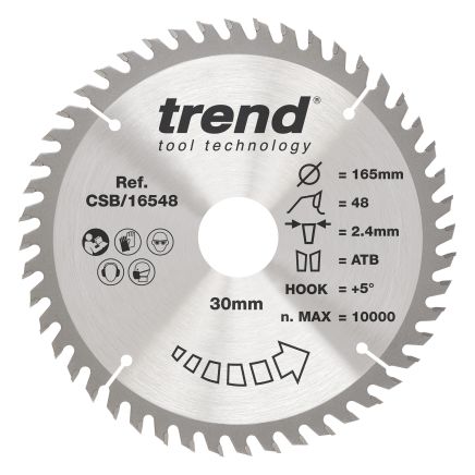 Trend CSB/16548 Trend Wood Circular Saw Blade 165mm x 30mm x 48T