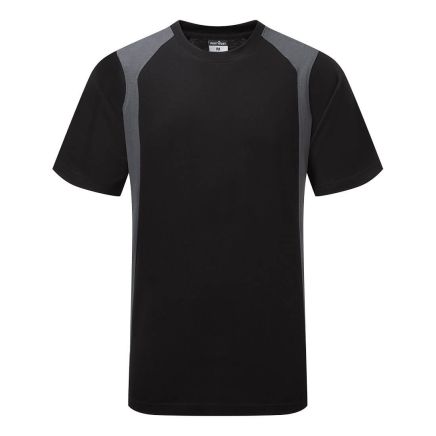 Portwest WX2 Lightweight Cotton Contrast T-Shirt Grey/Black