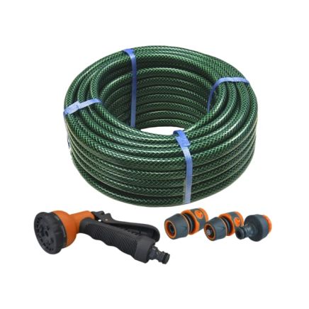 Faithfull PVC Reinforced Hose 15m Fittings & Spray Gun