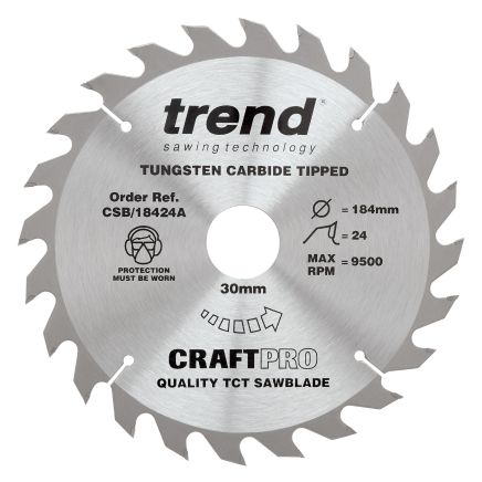 Trend CSB/18424A Trend Wood Circular Saw Blade 184mm x 30mm x 24T