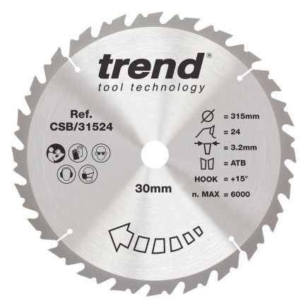 Trend CSB/31524 Trend Wood Circular Saw Blade 315mm x 30mm x 24T