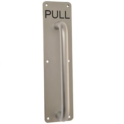 Pull Handle On Plate 225mm - Satin Aluminium