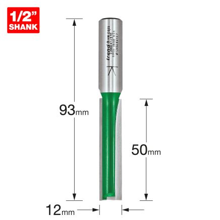 Trend C200DX1/2TC Two flute cutter 12mm diameter