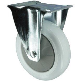100mm Fixed White Nylon Caster Wheel 150kg Load