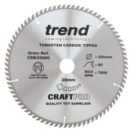 Trend CSB/25080 Trend Wood Circular Saw Blade 250mm x 30mm x 80T