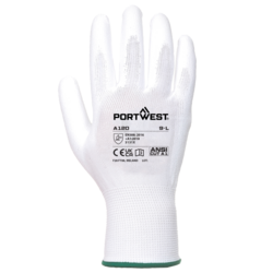 Portwest A120 White PU Palm Glove (Size 9)