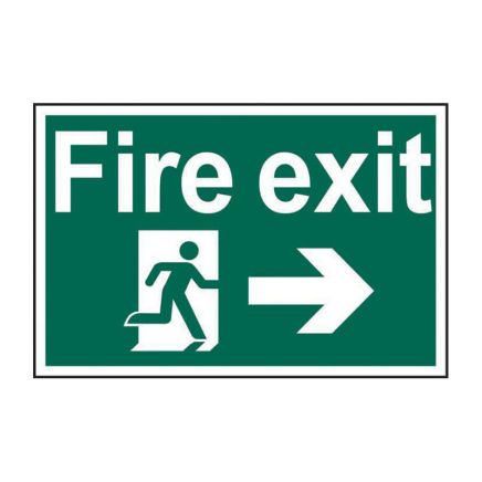 Safety Sign 1504 'Fire exit' running man arrow right - 300 x 200mm