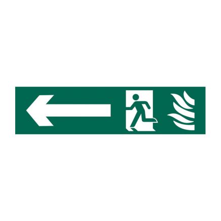 Safety Sign 5201 Recyclable Running man arrow left - 200 x 50mm