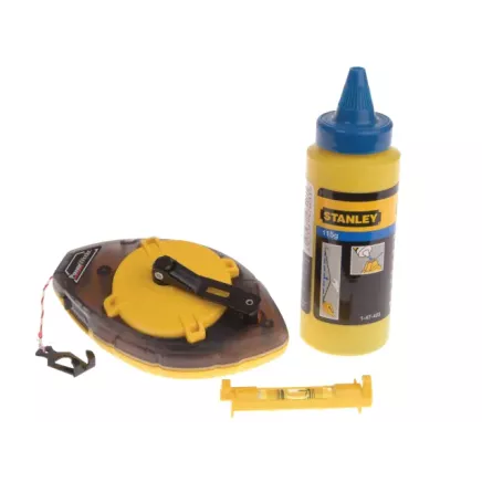 Stanley Power Winder Chalk Line 30m, Chalk & Level