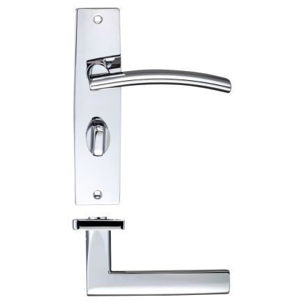 Polished Chrome Amalfi Lever on Bathroom Backplate