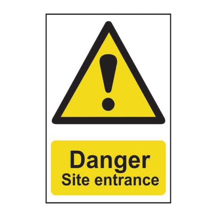 Safety Sign 4102 Non Adhesive 'Danger Site entrance' - 400 x 600mm