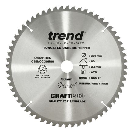 Trend CSB/CC30560 Trend Wood Mitre Saw Blade 305mm x 30mm x 60T