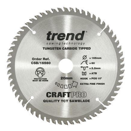 Trend CSB/16560 Trend Wood Circular Saw Blade 165mm x 20mm x 60T