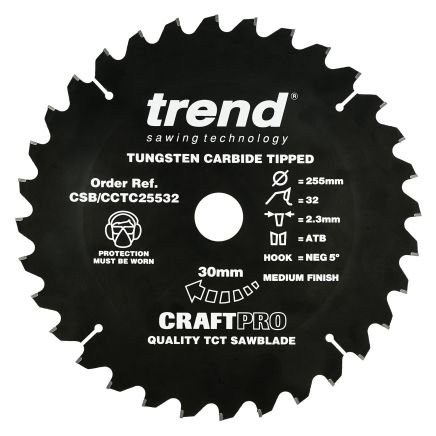 Trend CSB/CCTC25532 Crosscut Non Slip 255mm x 32 teeth x 30mm