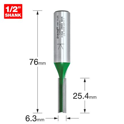 Trend C008X1/2TC Two Flute Cutter 6.3mm diameter