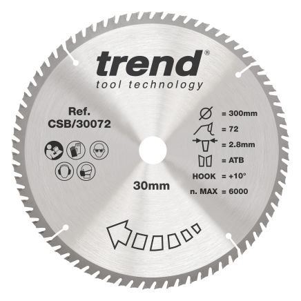 Trend CSB/30072 Trend Wood Circular Saw Blade 300mm x 30mm x 72T