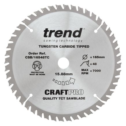 Trend CSB/16548TC Trend Wood Cordless Circular Saw Blade 165mm x 15.88mm x 48T