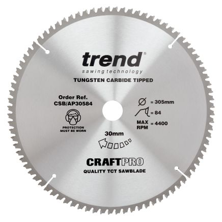 Trend CSB/AP30584 Trend Aluminium/Plastic Circular Saw Blade 305mm x 30mm x 84T