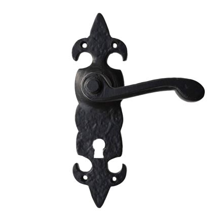 Black Antique Fleur de Leys / Ornate Lock Furniture - KX906